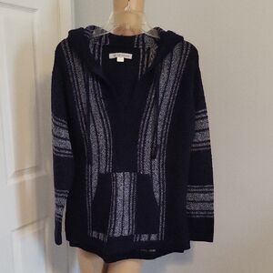 Outerknown Dark Blue and Light Gray V-Neck Sweater